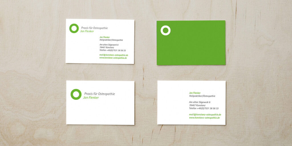 Jan Flenker, Praxis für Osteopathie, Corporate Design und Leitsystem Praxis Grafikdesign Logo