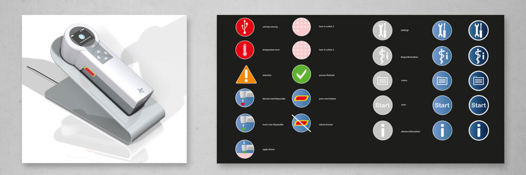 Pantec, Medical Engineering, Icon Entwicklung und Bedienoberfläche Medizingeräte Icons Icondesign User Interface Design Medizintechnik