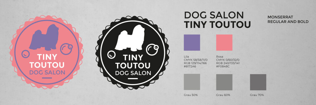 TinyTouTou, Hundesalon Helsinki, Corporate Design Logo Shopdesign Grafikdesign Finnland Finnisch Design